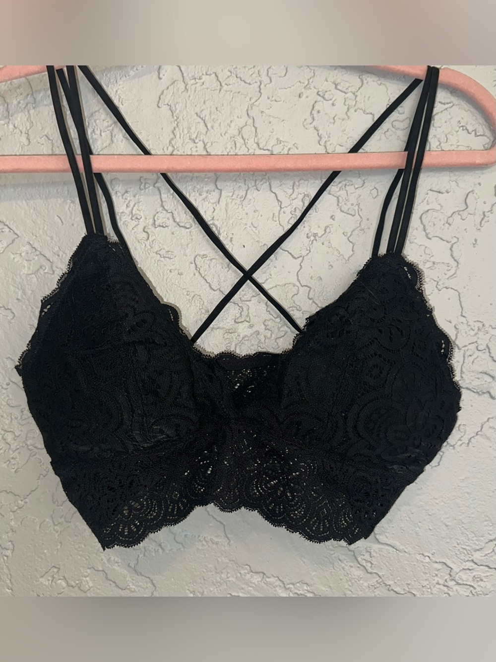 Aerie Lace Bralette with Strappy Back - Black